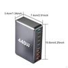 Зарядная станция USB C мощностью 440 Вт, зарядное устройство для настольных телефонов и ноутбуков, зарядное устройство GaN для