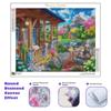 5D Diamond Painting House Garden Full Round Rhinestones Embroidery Flower Mosaic Landscape Gift Wall Decor 30x40cm/12x16inch