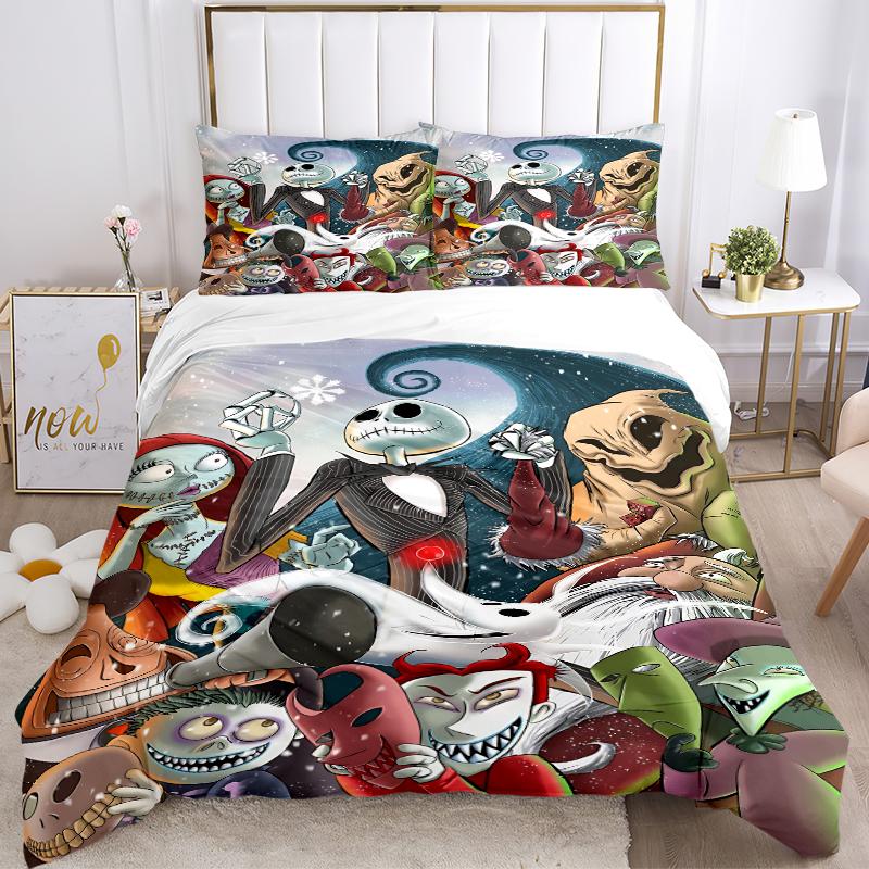 3Pcs Nightmare Before Christmas Characters Bedding Sets For All Sizes New 3D Printed Bed Cover Comforter Duvet Cover Pillowcase Bedroom Decoration