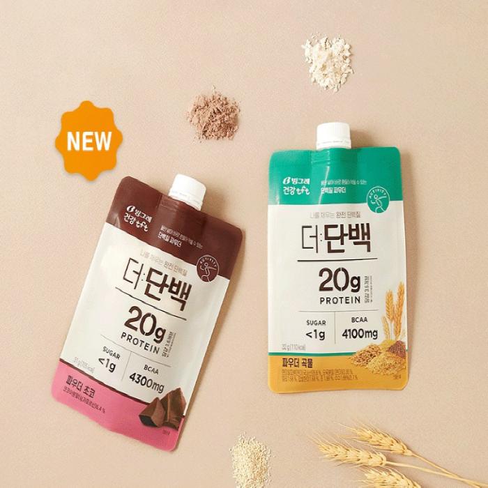 Диетический коктейль Binggrae с высоким содержанием белка, 32 г, 7 упаковок, 2 вкуса