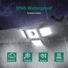 Solar Motion Sensor Flood Lights Outdoor, 283LED 3 Lighting Modes, 3 Head 360° Illumination IP65 Solar Security Lights for Porch