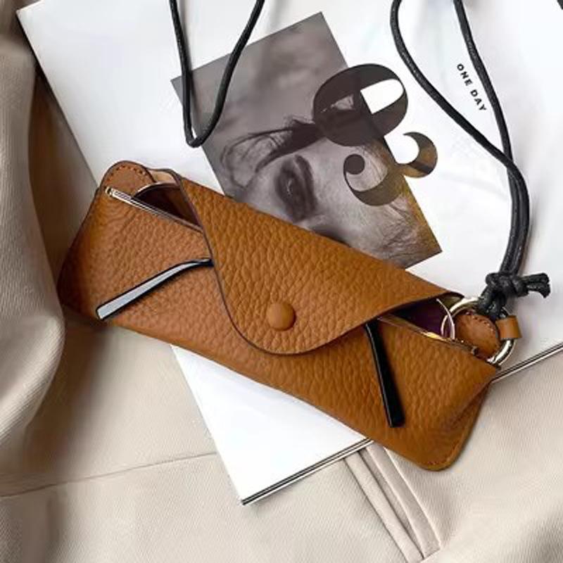 New Genuine Leather Multifunctional Storage Bag Glasses Bag Portable Sunglasses Storage Bag Organizador De Gafas