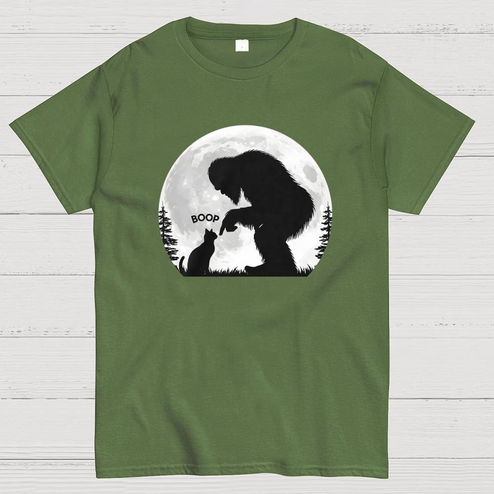 Fun Hand Boop Nose Bigfoot Cat Cotton Summer Casual Cool Loose T-Shirt
