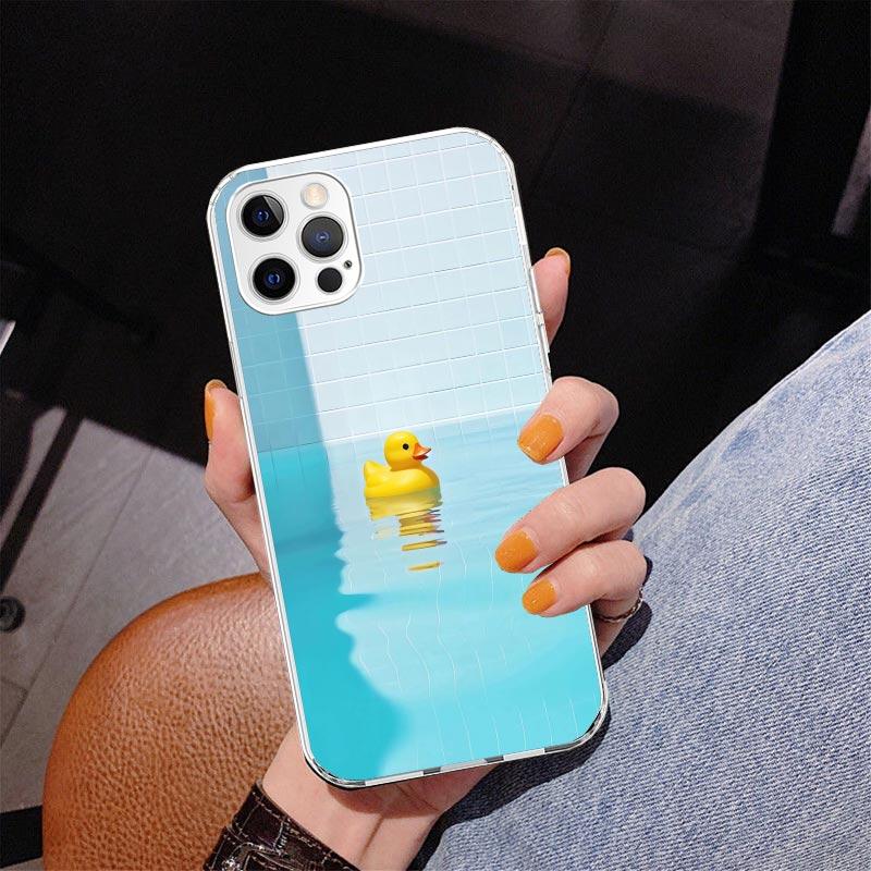 Резиновые Уточки Бассейн Чехол для Телефона для Iphone 17 Air 16 16E 11 12 13 Mini 14 Plus 15 Pro Max 7 8 + SE 2020 Чехол для Телефона Coque