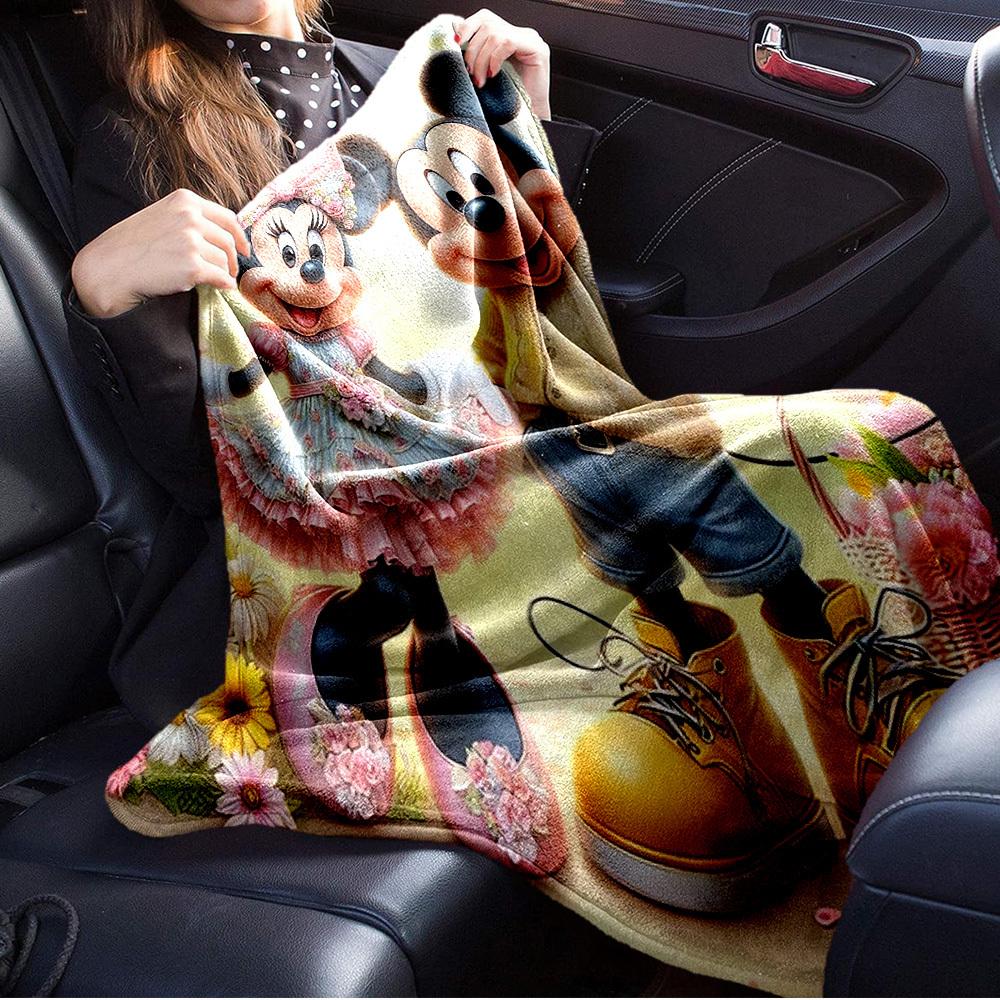 1pc Flannel Minnie Mouse Floral Bedding Throw Blanket Sofa Cover Gift