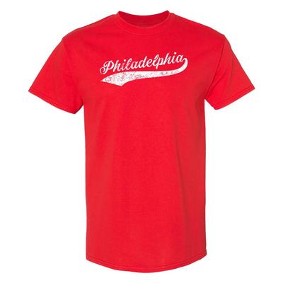 Philadelphia City Бейсболный Шрифт - Т-shirt для мужчин 'Home Run' - Красный