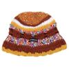Winter Stripe Pattern Crochet Bucket Hat Ladies Commute Camping Fisherman Cap with Stripe Pattern for Girlfriend