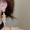 Silver Needle Metal Style Pearl Folded Star Small Fish Tassel Earrings, Premium Niche Personalized Fashion Earrings for Women