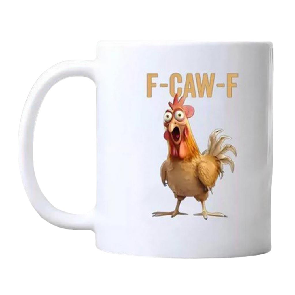 Керамические кружки для кофе 11 унций F-Caw-F с петухом, с ручкой, кружки с кричащим петухом для мамы, сестры, друзей, коллег, декор для дома