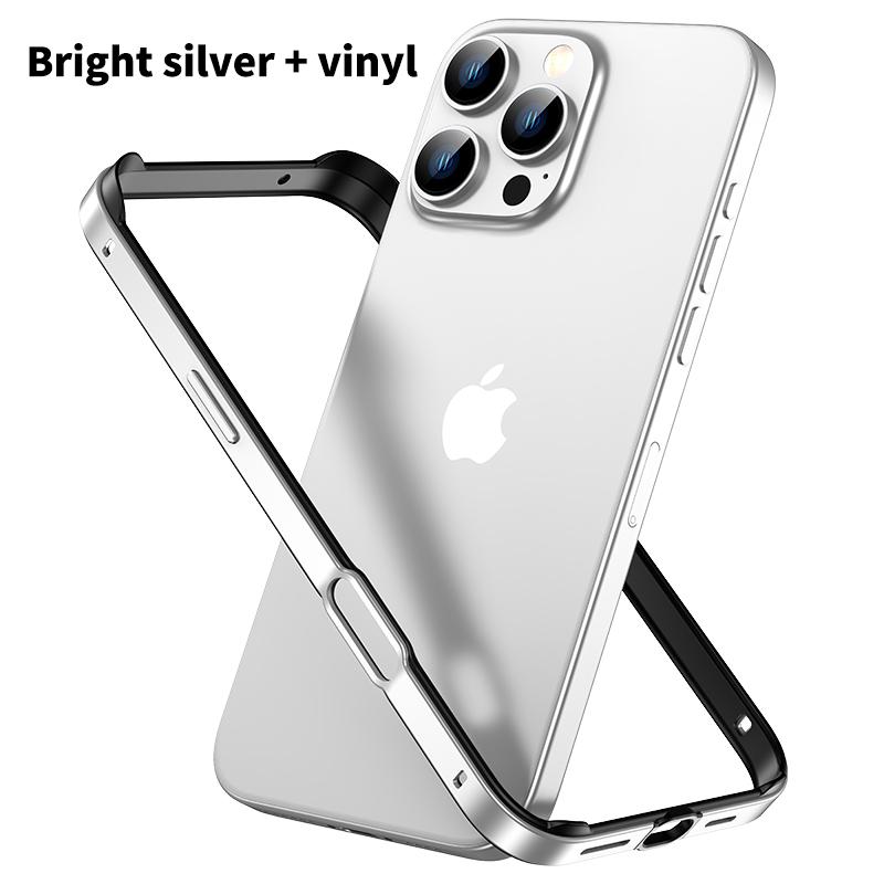 Hybrid Silicone Frame Aluminum Metal Phone Case for iPhone 16 15 14 Plus 13 12 11 Pro Max Xs Xr Anti-Fall Corners Bumper Cover