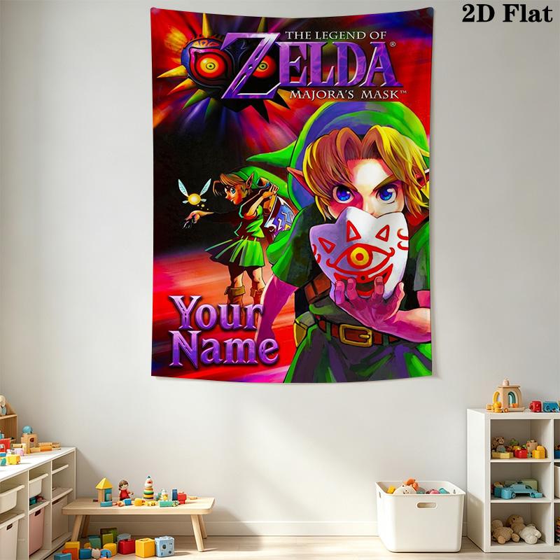 Name Custom Game Legend of Zelda Wall Tapestry Aesthetic Wall Hanging Printed Fabric Blanket Decorative Tapestries for Bedroom Living Room Home Decor