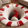 3D Оптическая Иллюзия Гном Круглые Коврики Нескользящий Ковер Рождественский Декор для Крытого Праздничного Декора Гостиной Прихожей