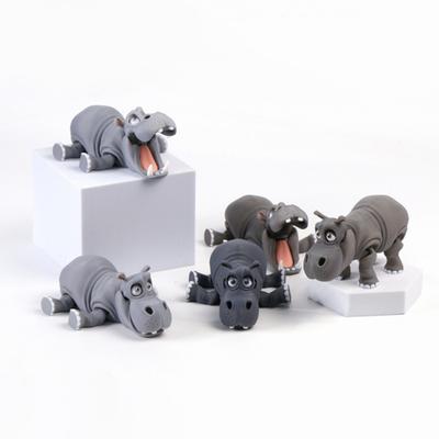 3D-печатная фигурка симуляции гиппопотама с подвижными суставами, статуя гиппопотама, скульптура речного коня, развивающая игрушка, модель животного, украшение