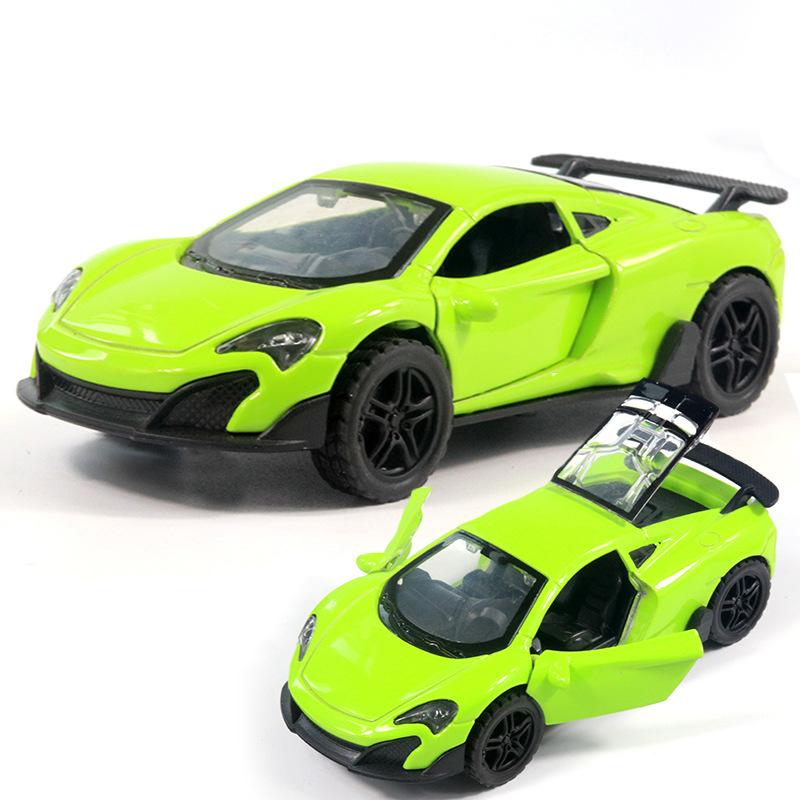 Bag 1:36 Alloy Sports Car Model with Sound and Light Pull Back Door Children's Toys Car Boy Women's Gifts Wholesale