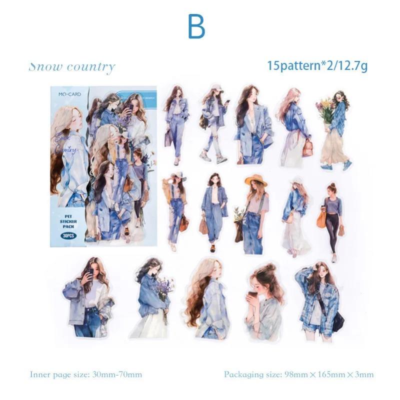 30 шт./упак. наклейки PET Ins Girls Life Combo Kit DIY материалы для скрапбукинга коллаж канцелярские принадлежности декор дневник принадлежности