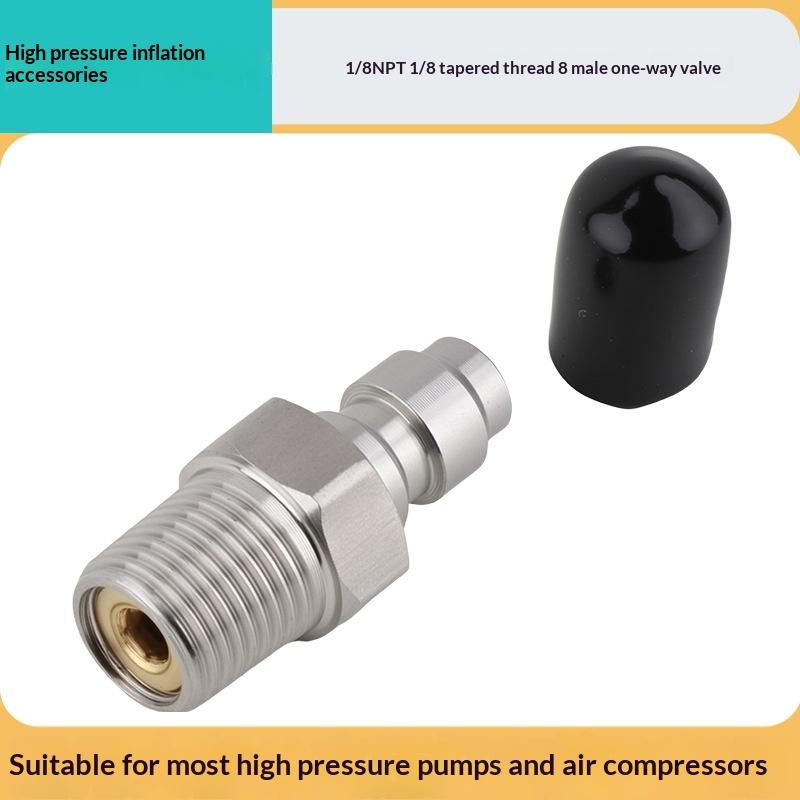 Quick Connect Valve 8mm Male Connector High Pressure Fitting Durable Leakproof Design for Hydraulic Systems