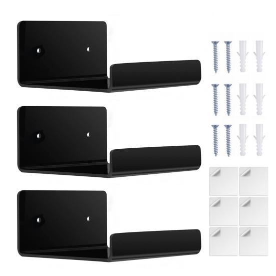 3 шт. Акриловые настенные полки Полки для хранения для небольших помещений Простая установка Универсальные полки для хранения в ванной