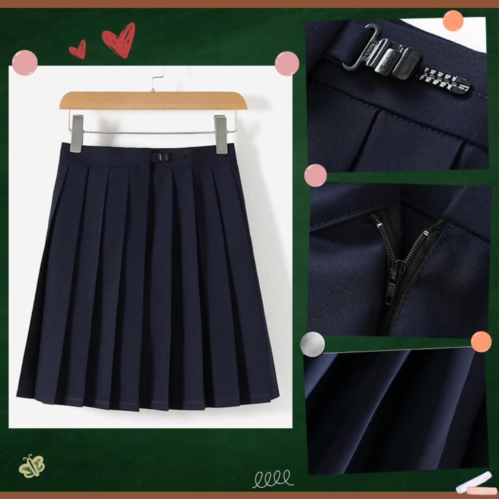 BeLoved Full Sailor Uniform Set White Navy Blue for High School Junior High School and Cute and Cute for Cosplay Halloween Loose Popular for School