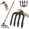 Forged Steel Four-Tine Hoe 15x17cm With Handle
