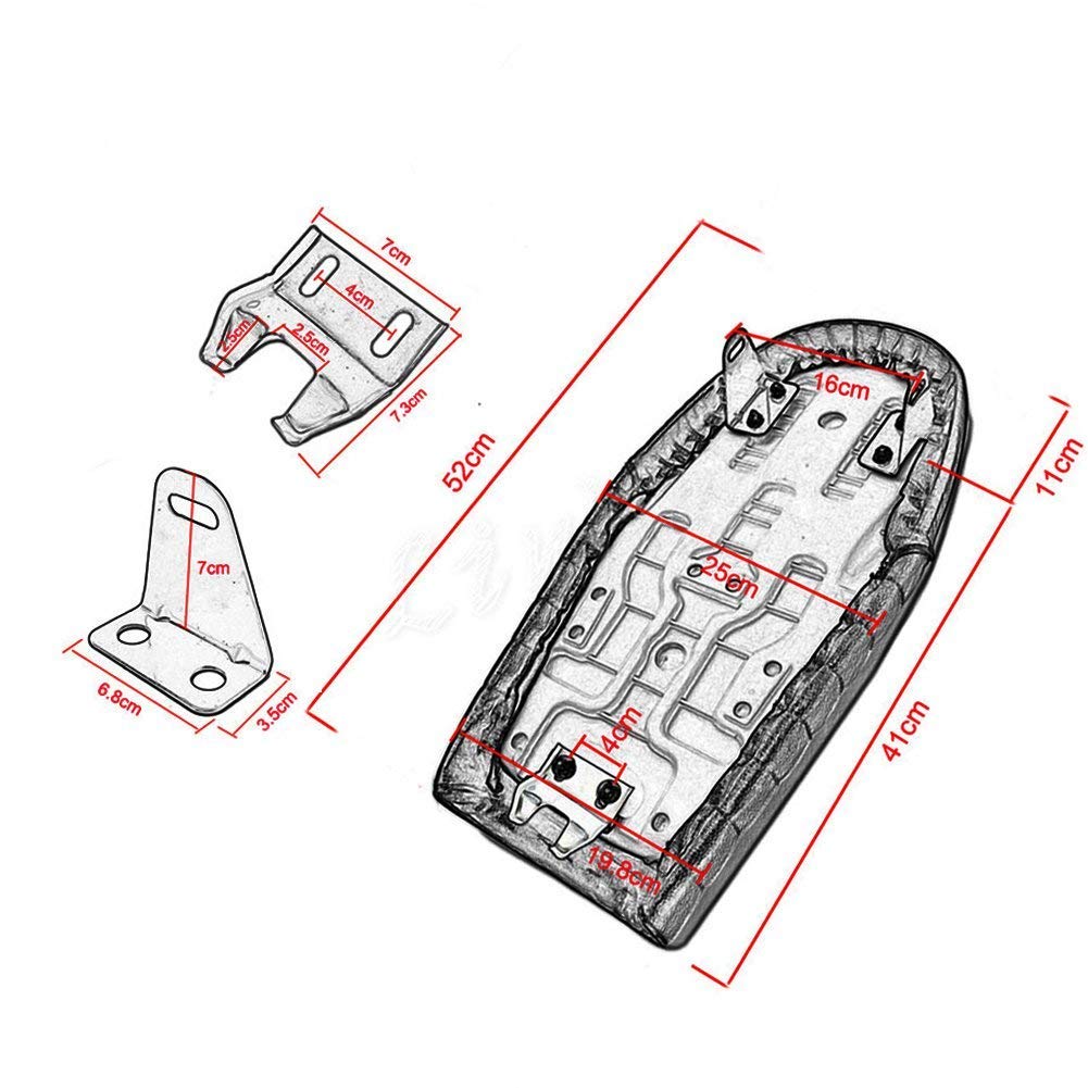 ONGMEIL Винтажное Ретро Сиденье Кафе Рейсер для Honda CB, CL, SR, XJ, GS и KZ (Полоска, Черный)