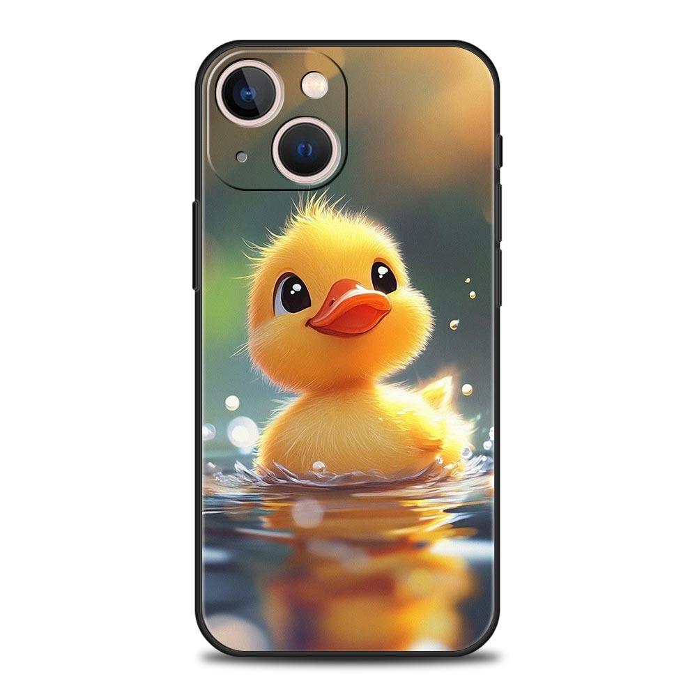 Мультяшная Утка Чехол для Телефона для iPhone 17 16 15 14 13 12 Pro Max 11 Pro Max 17 AIR Plus Ударопрочный Мягкий ТПУ Чехол Fundas Capas