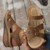 36-43 ярда новые большие сандалии женские дышащие удобные плоские сандалии с наклонным каблуком с открытым носком на липучке