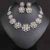 Luxury European & American Necklace & Zircon Earrings Set - Women's High-End Ins Style for Evening & Wedding Dress