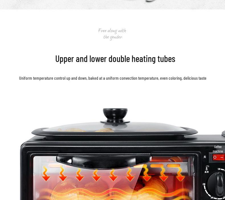 Многофункциональная машина для приготовления завтраков «три в одном»: Тостер и мини-печь, 110В-220В
