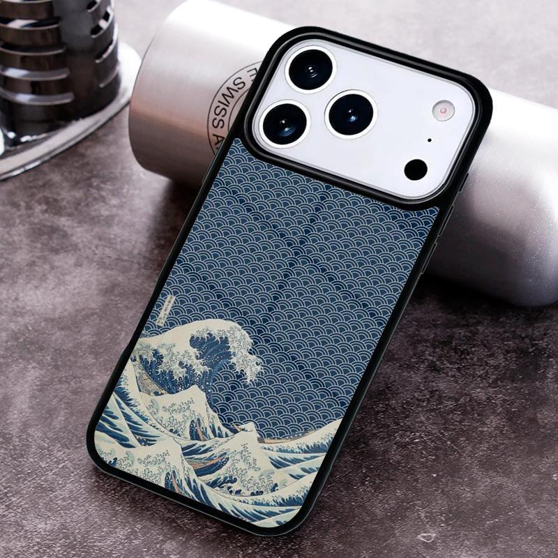 Японский стиль Волна Чехол для телефона для iPhone 17 16 15 Pro Max Air 14 13 12 11 Plus Ударопрочный чехол