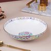 1 шт. эмалированная столовая посуда в дворцовом стиле, керамические миски 8 дюймов, золотая окантовка, ретро-миски, миски для лапши для кухни ресторана