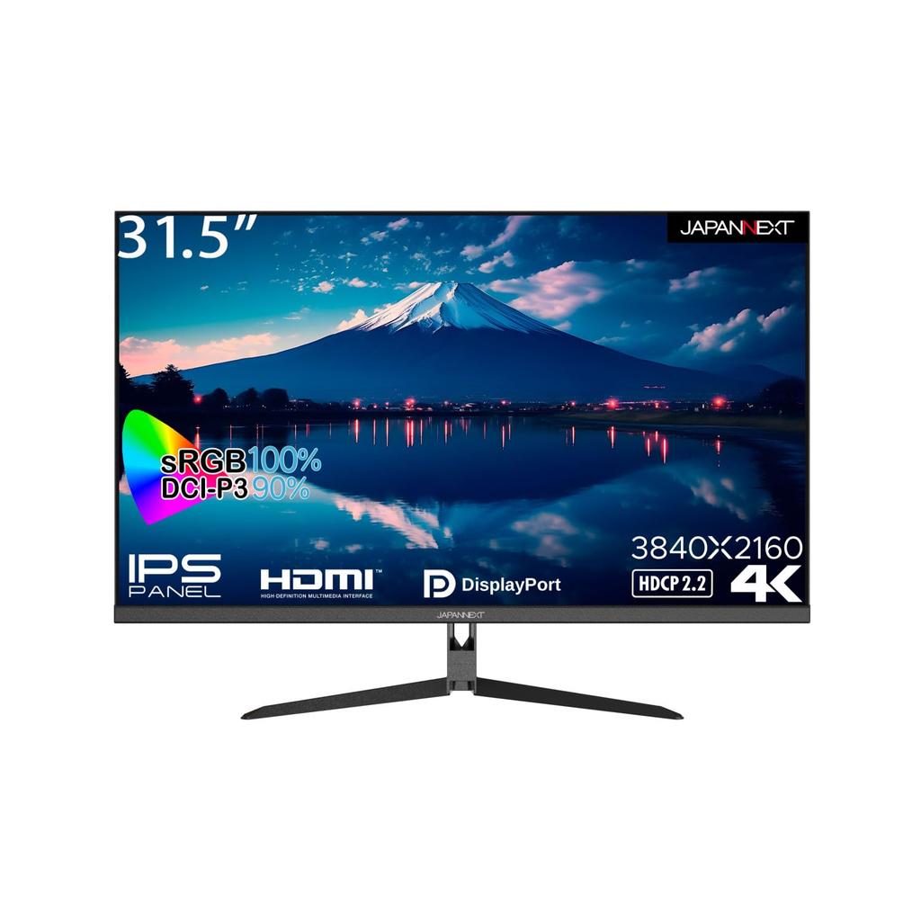 JAPANNEXT Inch 4K Resolution LCD Monitor with IPS Panel HDMI DP sRGB 31.5 (3840x2160) JN-i315U 100% DCI-P3 90%