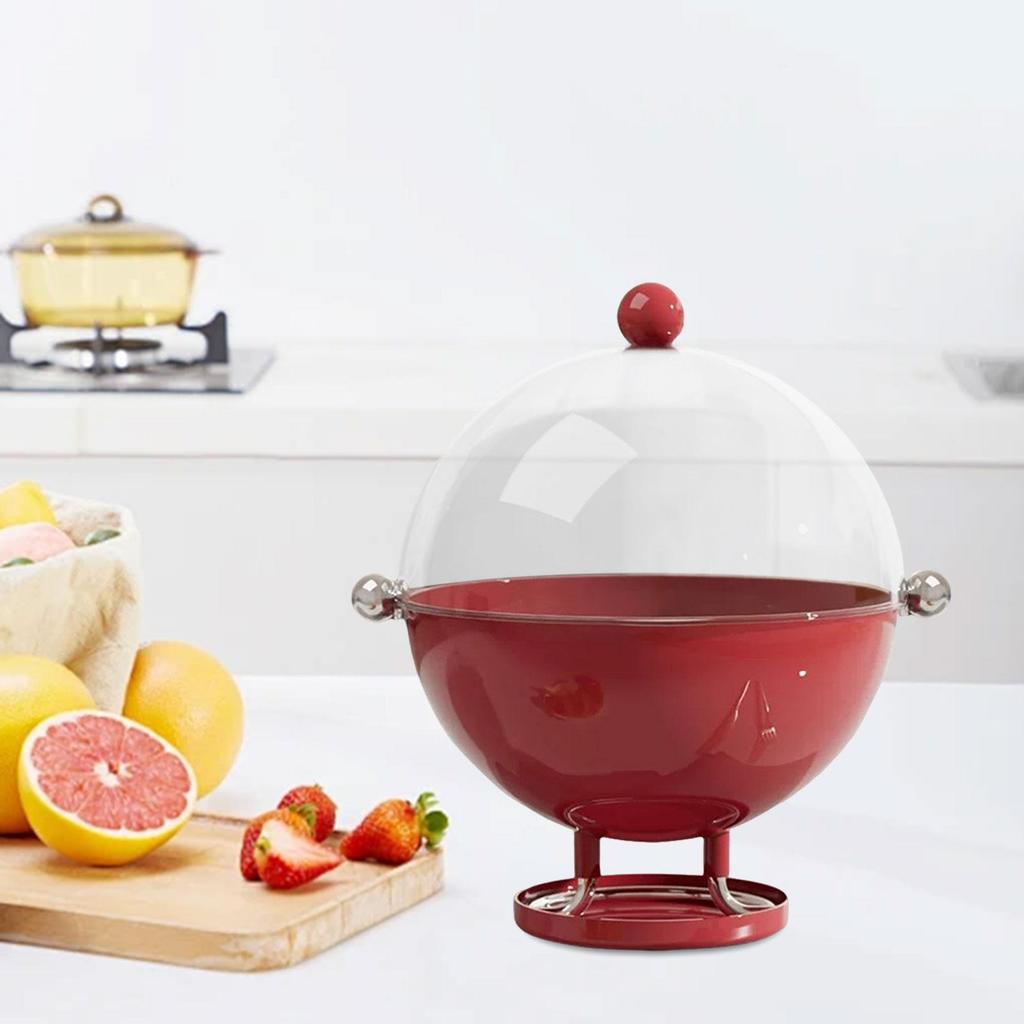 Serving Fruit Bowl with Lid with Draining Holes with Drain Tray Food Storage Bowl for Kitchen Dining Table Counter Home Breads