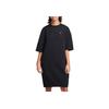 Симметричное свободное облегающее платье с логотипом, круглым вырезом, повседневное платье с коротким рукавом, женские платья, черное FB8337-010