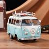 Состаренный металлический автобус, миниатюрная ретро-статуэтка, скульптура для домашнего офиса, украшение для рабочего стола, орнамент для малышей