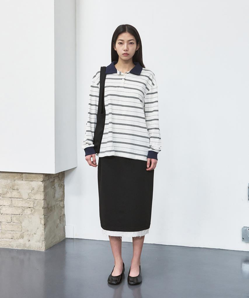 SIS A Over Stripe Polo Shirt [White]