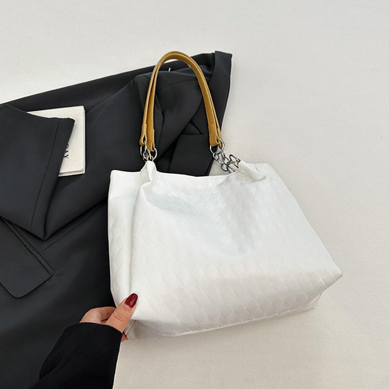 Новые женские модные повседневные сумки-тоуты с высококлассной текстурой для деловых поездок, универсальная сумка через плечо большой вместимости однотонного цвета CLE