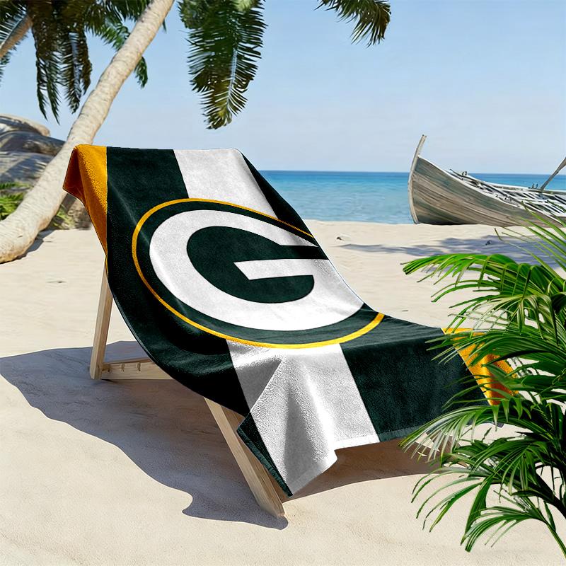 Green Bay Packers Print Beach Towel, Large Soft Quick Dry Towel for Beach Camping Swimming