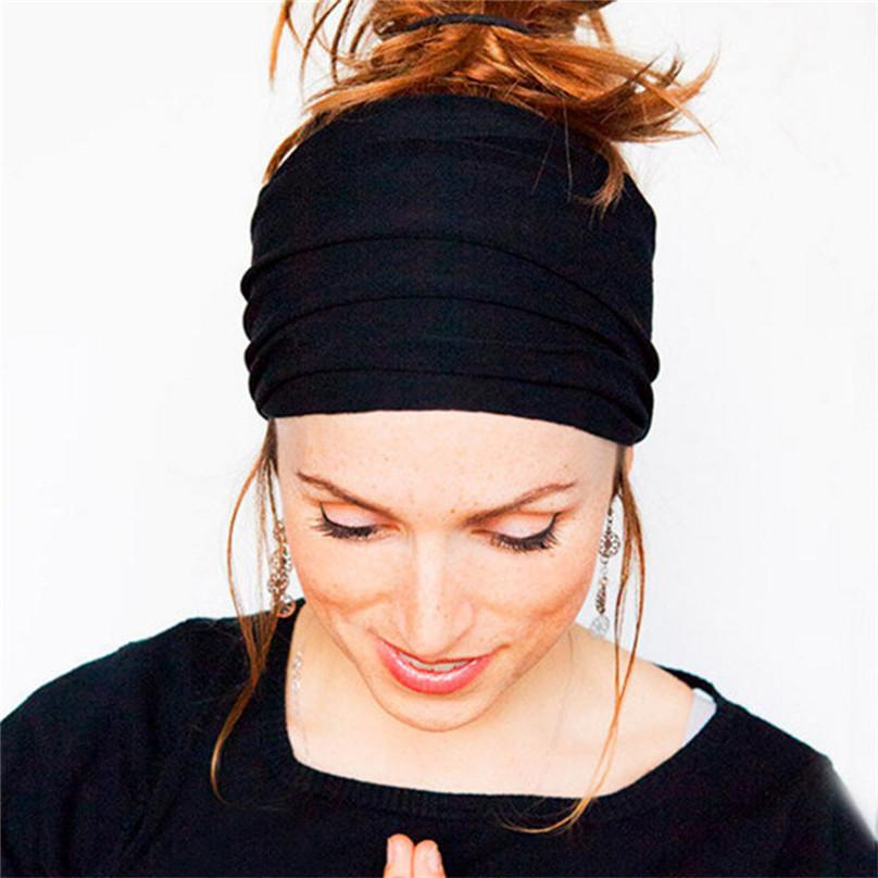 Модная сексуальная женская спортивная широкая повязка для волос для йоги, эластичная повязка на голову в стиле бохо для девочек, для бега и занятий в спортзале