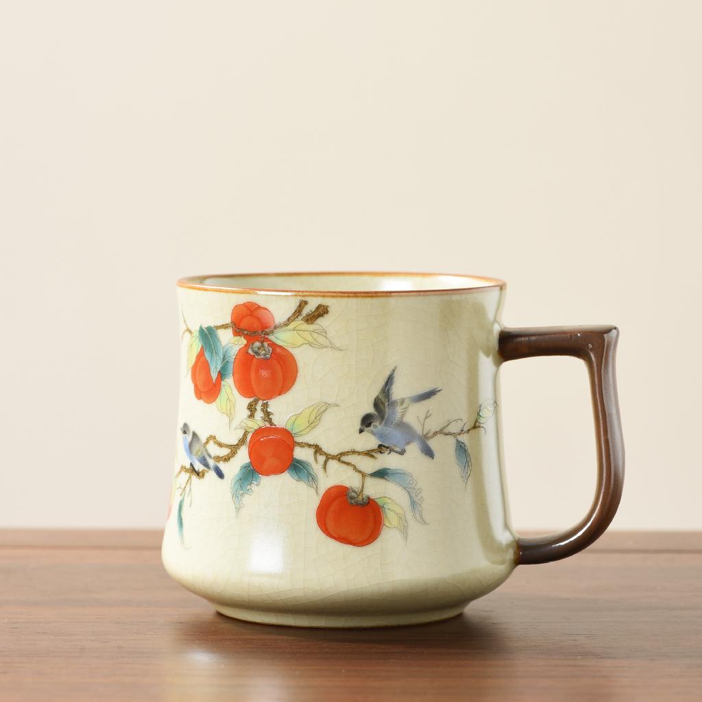 Ru kiln mug gift box with lid tea separation water cup ceramic tea brewing office cup business meeting souvenir