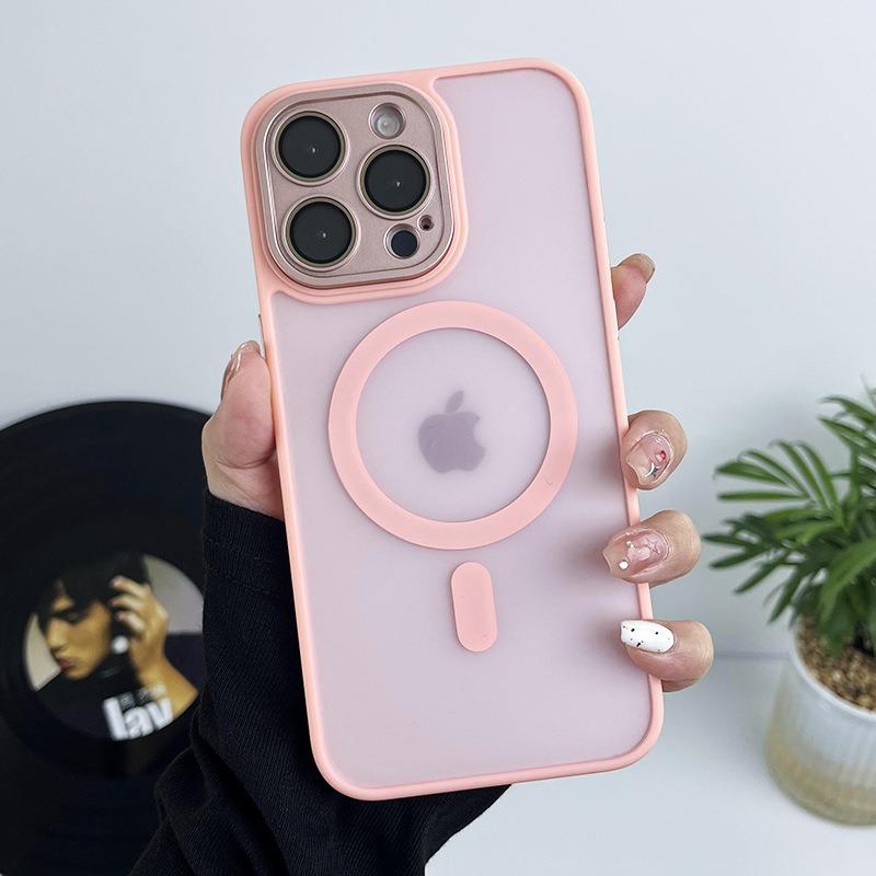 Матовый полупрозрачный чехол для телефона для iPhone 17 16 15 14 13 12 11 Pro Max Plus 16e для Magsafe Беспроводная зарядка Защитная крышка для объектива