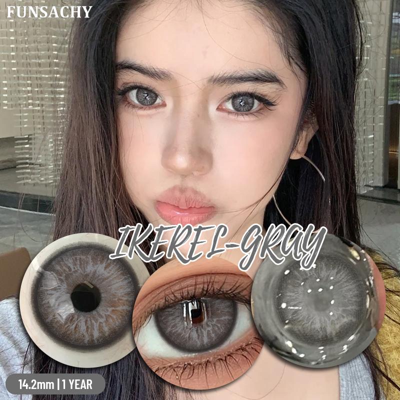 FUNSACHY 1 пара цветных глаз, синие линзы, корейские натуральные линзы, цветные контактные линзы, серые глаза, мягкий красивый зрачок, ежегодное использование