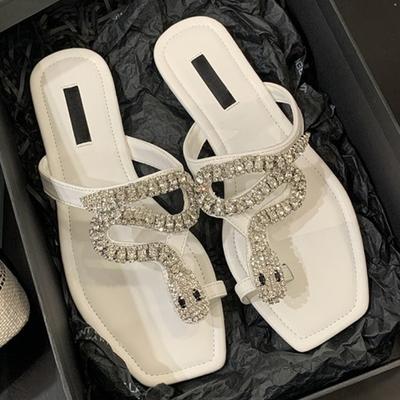 Модные хрустальные женские балетки-шлепанцы, элегантные туфли с перемычкой, летний тренд 2025, новые шлепанцы, удобные мягкие сандалии для ходьбы