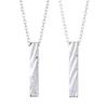 THE KISS Disney Hidden Mickey Diamond Silver Pair Necklace DI-SN516DM-517DM - Silver Twisted Bar Top for Men & Women, Gift Box