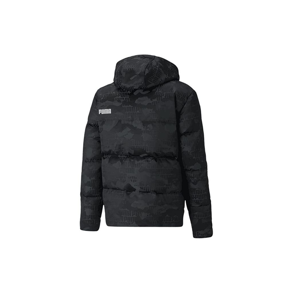Puma Camo Print Hooded Down Jacket Men Outerwear Black 585532-01