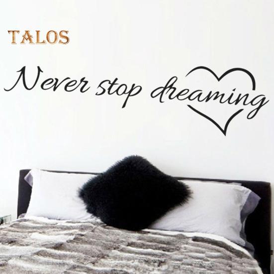 TOP-MART Never Stop Dreaming Inspirational Quotes Wall Decal Sticker Bedroom Home Decor