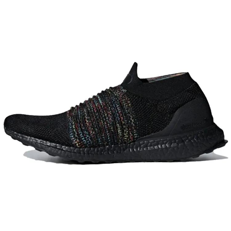 adidas UltraBoost Laceless 'Черный Мультиколор' (унисекс) Беговые кроссовки Core Black / Shock Cyan / Shock Yellow B37685