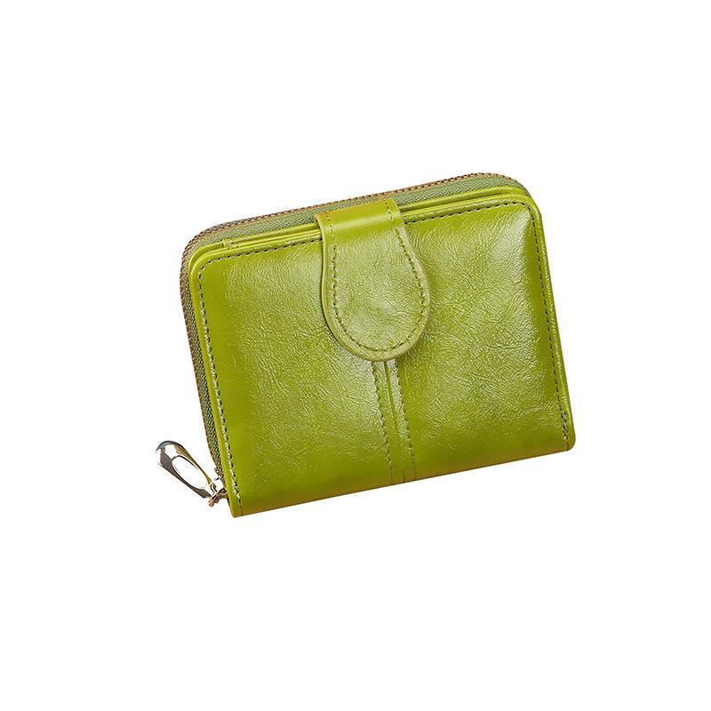 Women's Cute Soft Leather Zipper Wallet - Student-Friendly Two-Fold Coin Purse