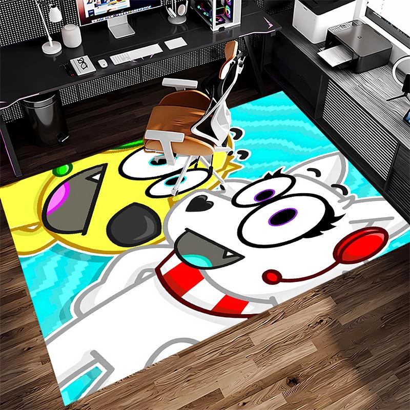 1pc Tyler & Snowi Print Area Rug - Soft,Washable Non-Slip Indoor Mat for Office Chairs,Living Room,Home Office Decorative Rug