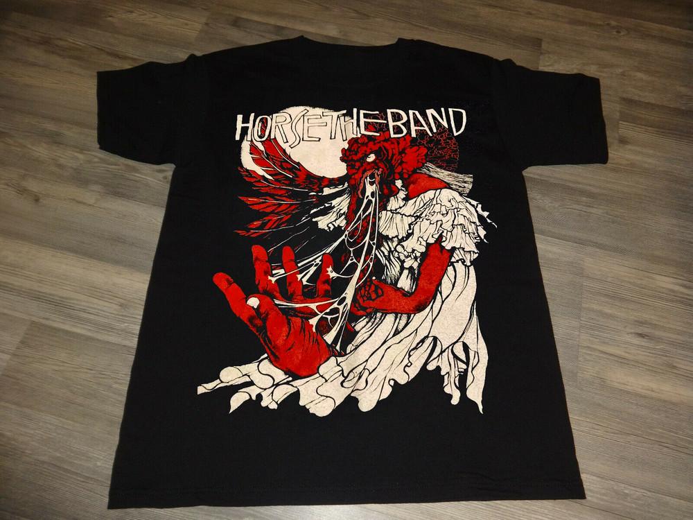 Новая футболка с принтом 'Horse the Band' Черная Полный размер от S до 5XL Хлопок Унисекс