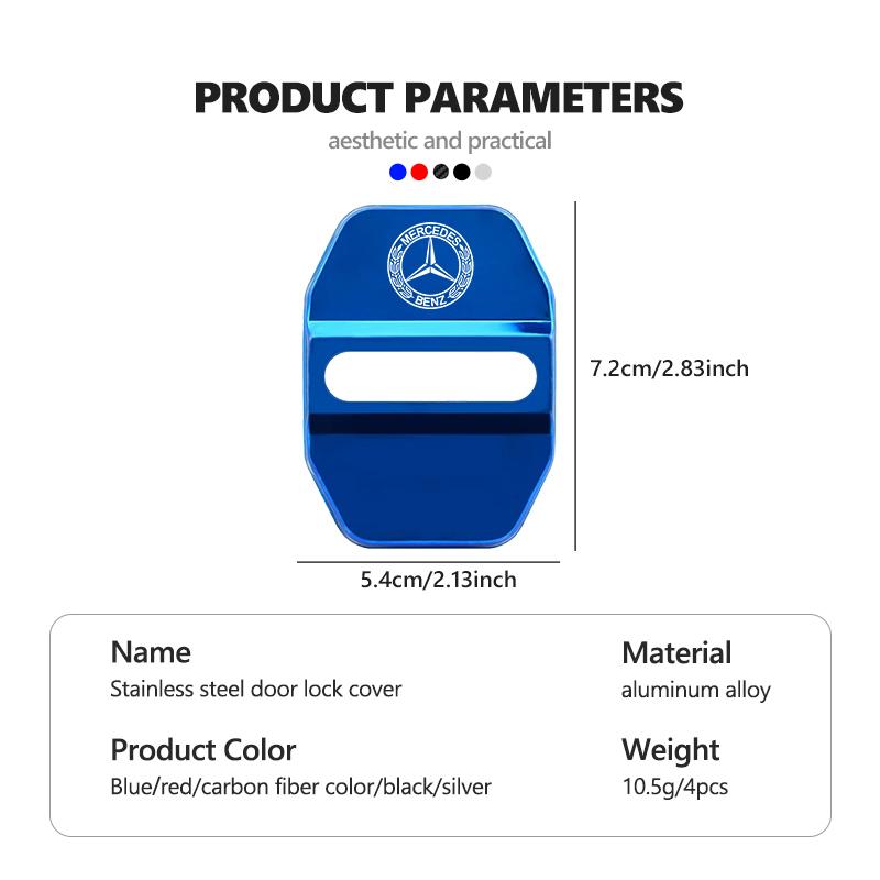 AAVU1 For Benz 4PCS Fashion Stainless Steel Car Covers Door Lock Protecting Cover AMG CLA CLS C180 C200 W204 W205 Exclusive A C E R V